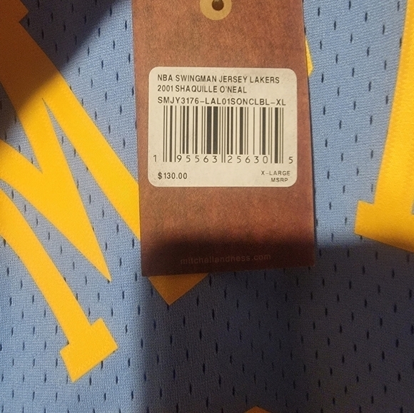 Shaquille O'Neal 2001-02 LA Lakers MPLS Mitchell & Ness Swingman Jersey Size XL - Picture 3 of 6